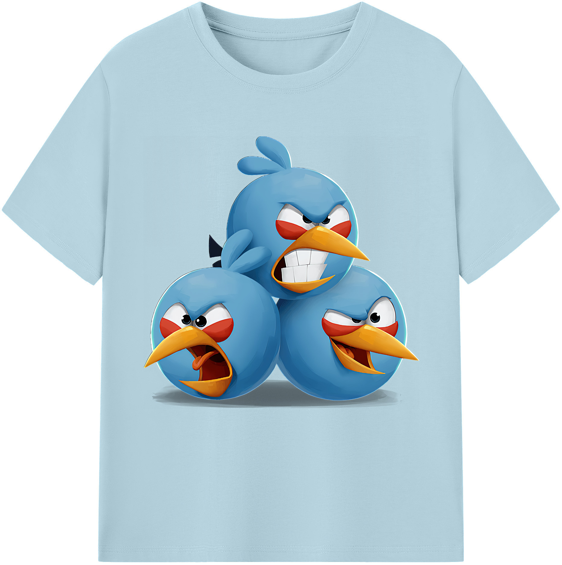 （画像用） Angry Birds アングリーバード 綿100％半袖Tシャツ（フロントプリント）